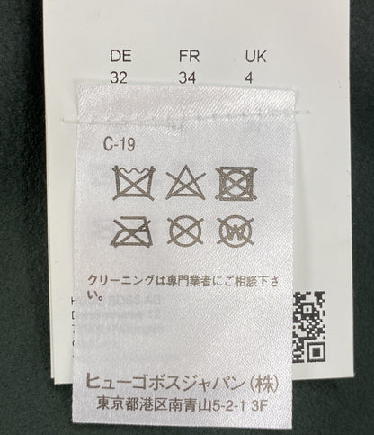 HUGO BOSS ロングコート レザー グリーン レディース SIZE UK4 ヒューゴボス