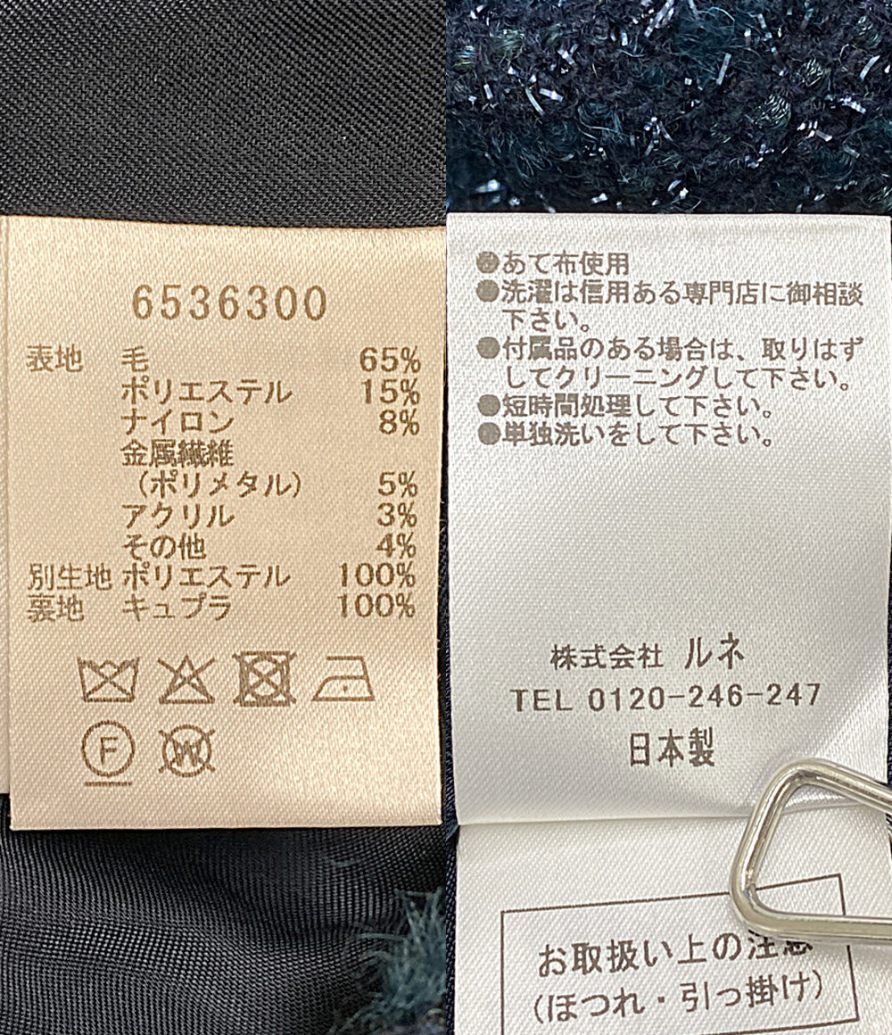 美品 Rene ノースリーブワンピース ツイード パール 6536300 レディース SIZE 34 ルネ