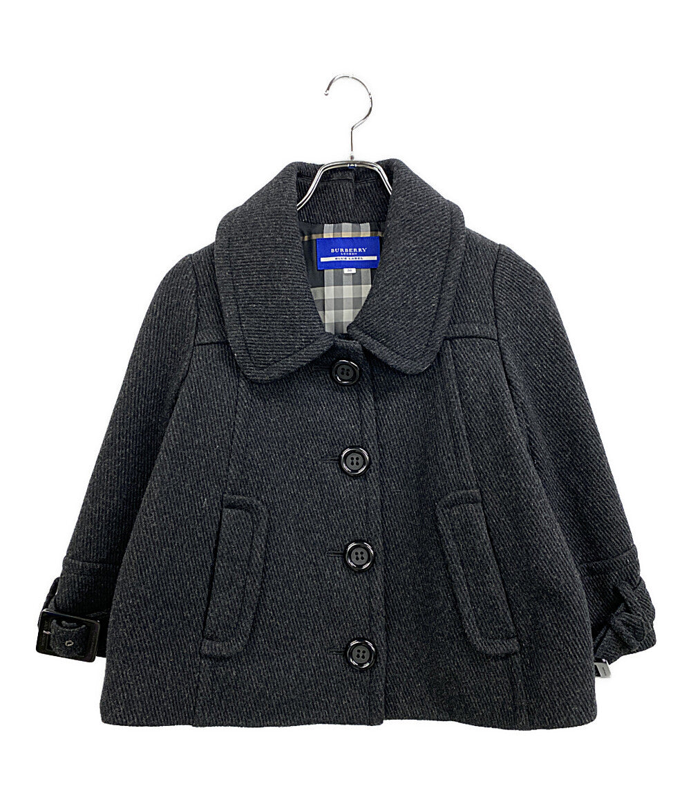 美品 BURBERRY BLUE LABEL ショートコート ブラック FCF34-860-08 レディース SIZE 38 バーバリーブルーレーベル