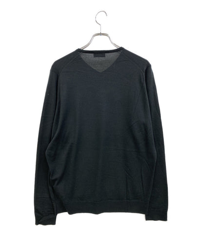 JOHN SMEDLEY ニット Vネック メリノ ブラック メンズ SIZE XXL ジョンスメドレー