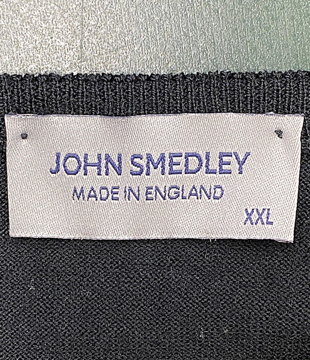 JOHN SMEDLEY ニット Vネック メリノ ブラック メンズ SIZE XXL ジョンスメドレー