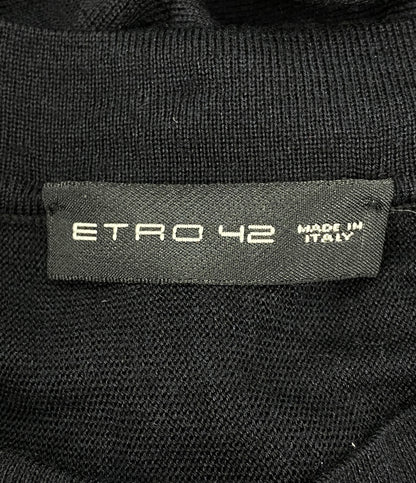 ETRO 長袖ニットワンピース Aライン ウールシルク ブラック レディース SIZE 42 エトロ