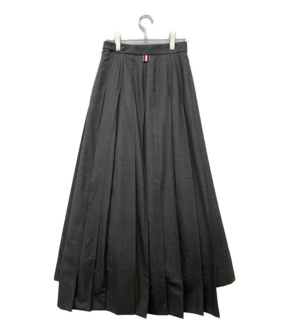 THOM BROWNE ツイル プリーツ ロングスカート FGC698V-00626-025 レディース SIZE 40 トムブラウン