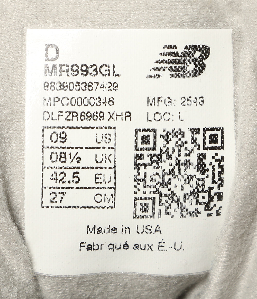 美品 new balance スニーカー MR993GL Made in USA 993 メンズ SIZE 27cm ニューバランス