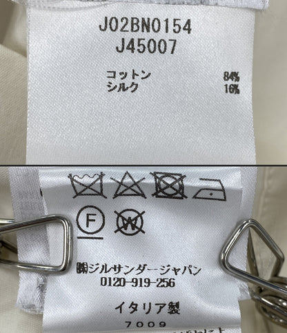 美品 Jil sander ノーカラージャケット J02BN0154 ホワイト レディース SIZE 32 ジルサンダー