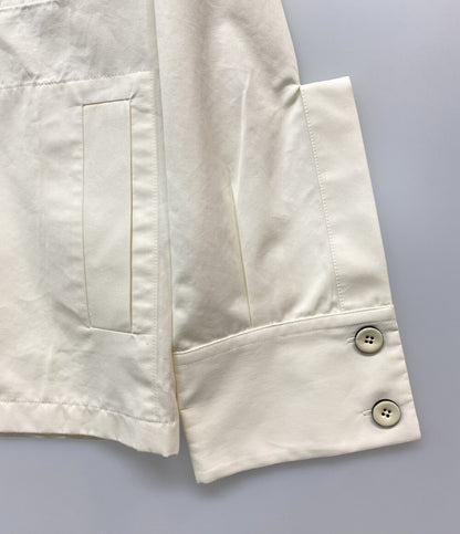 美品 Jil sander ノーカラージャケット J02BN0154 ホワイト レディース SIZE 32 ジルサンダー