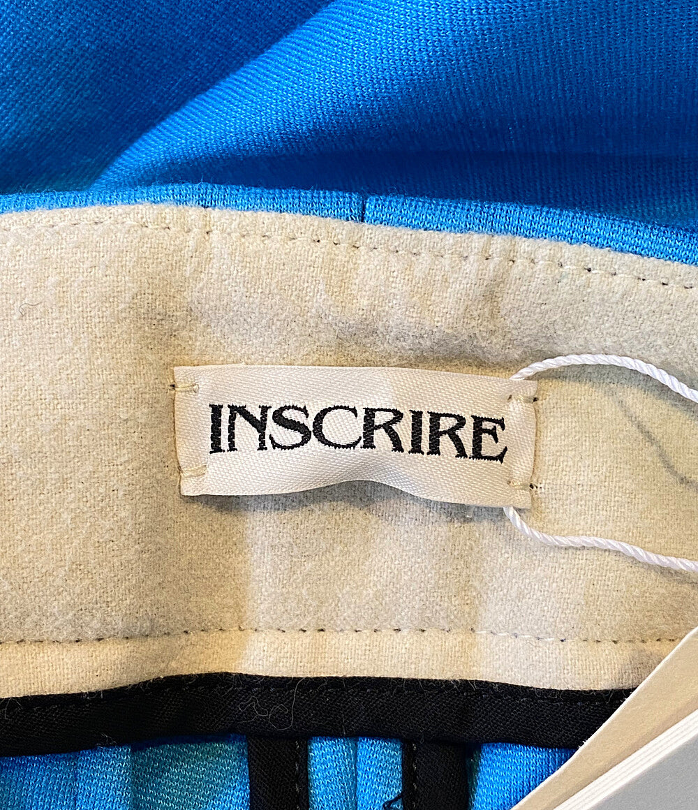 INSCRIRE アンスクリア センターシームパンツ ターコイズブルー I21AW-PT110 レディース SIZE 34