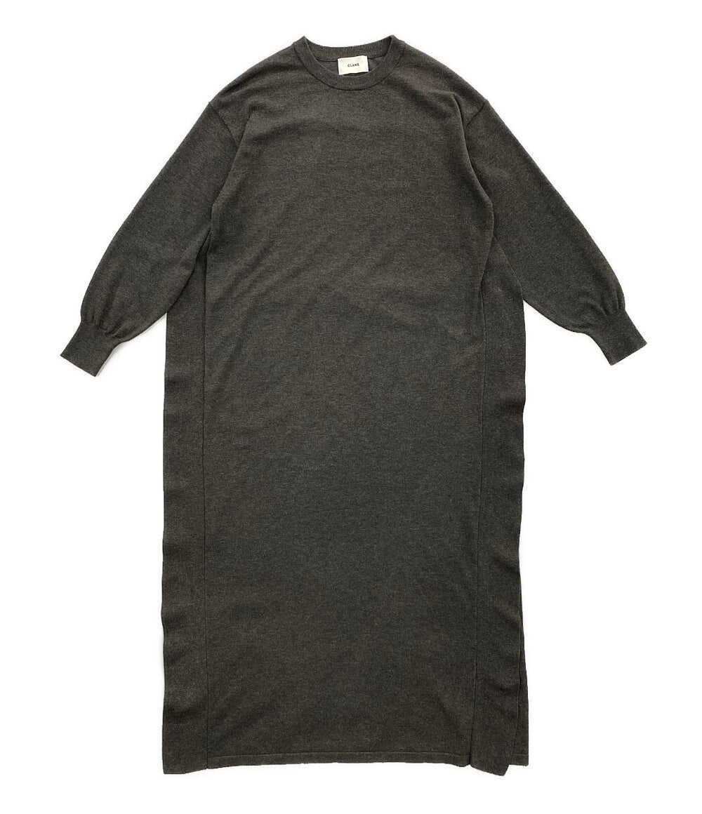 CLANE 長袖ワンピース グレー 19106-1331 レディース SIZE 2 クラネ