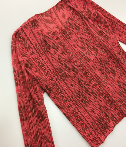 PLEATS PLEASE カーディガン 総柄 アプリコット レディース SIZE 4 プリーツプリーズ