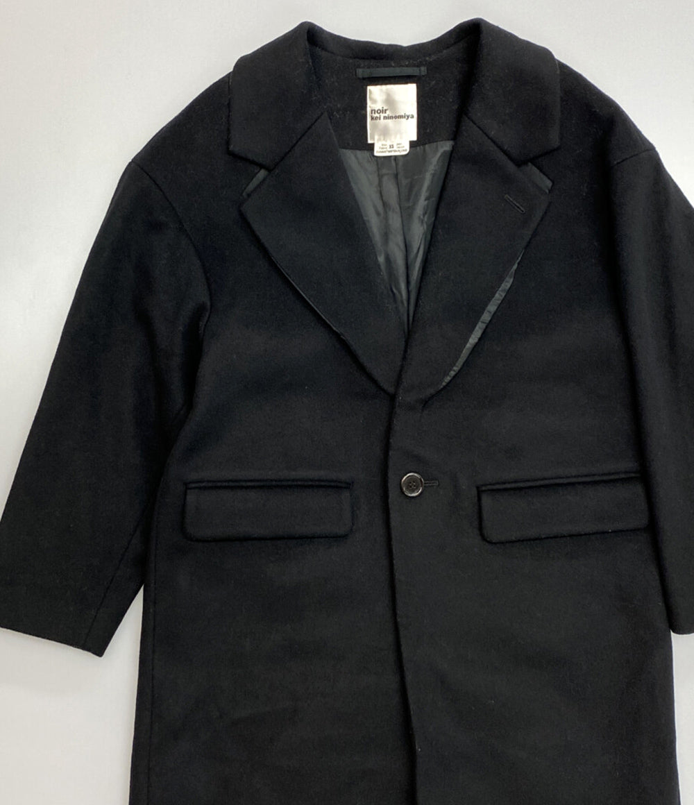 noir kei ninomiya ナイロンカシミヤ混 ウールチェスターコート 3D-C018 レディース SIZE XS ノワールケイニノミヤ