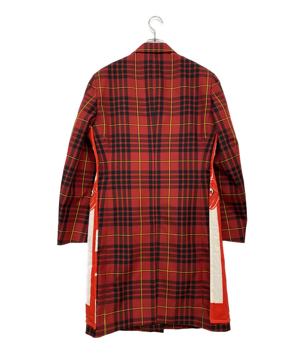 美品 COMME des GARCONS HOMME PLUS レイヤードチェックコート 20AW PF-J052 メンズ SIZE S コムデギャルソンオムプリュス
