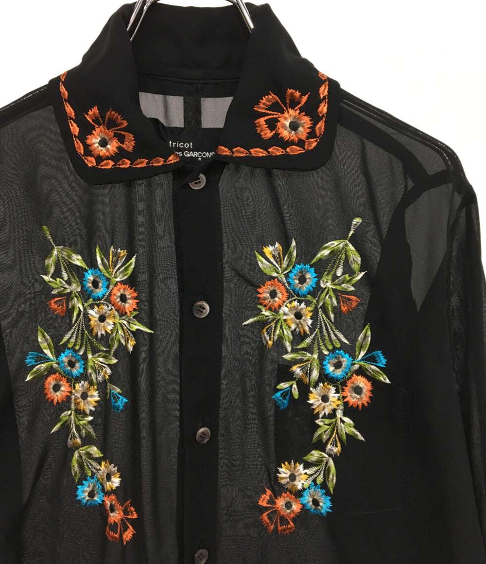 tricot COMME des GARCONS 2005AW 花刺繍ブラウス TP-B012 レディース SIZE M トリココムデギャルソン