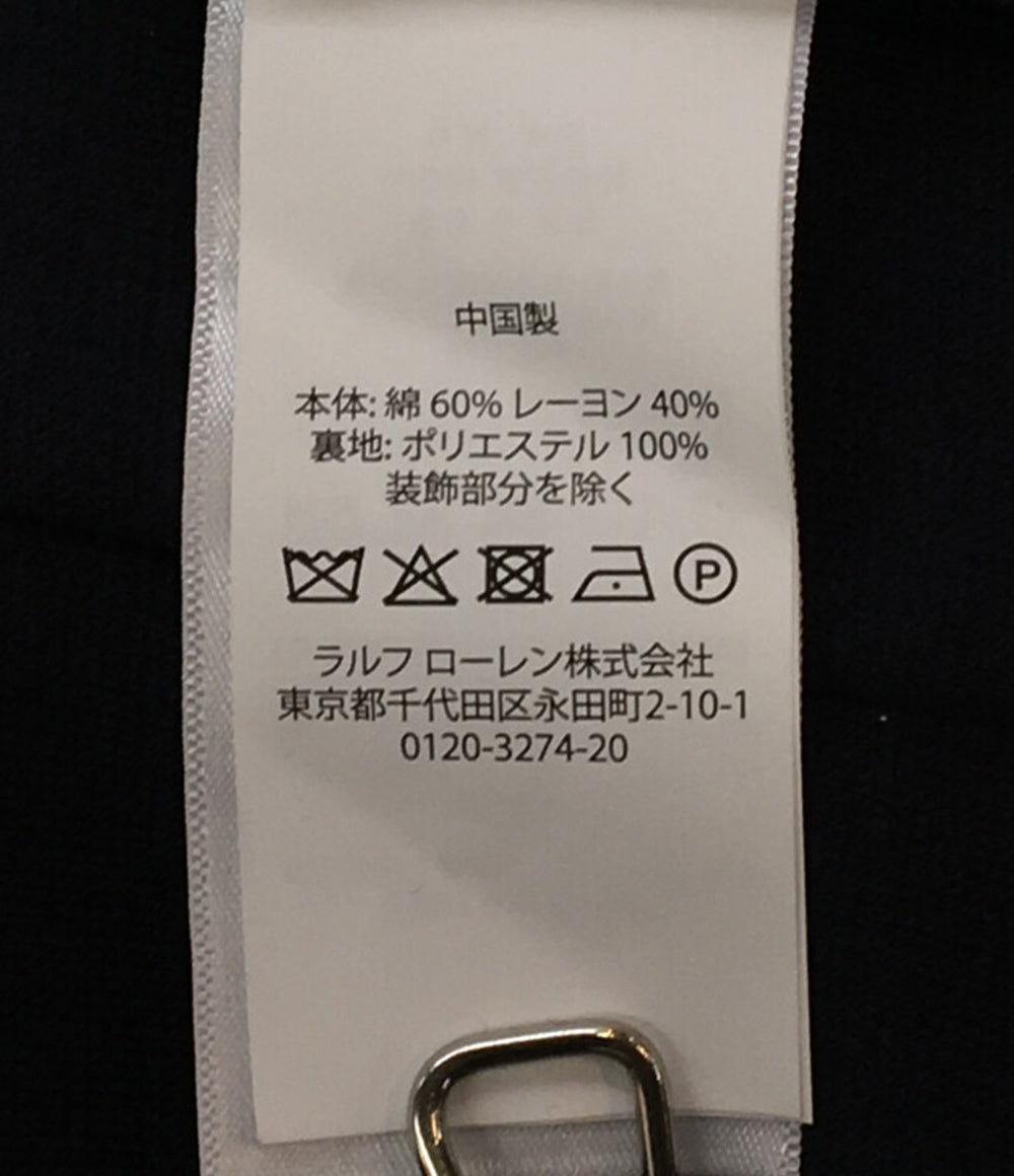 美品 POLO RALPH LAUREN ジャケット ネイビー コットンニットブレザー 金ボタン レディース SIZE 8 ポロ・ラルフローレン