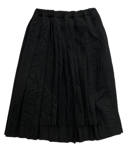美品 BLACK COMME des GARCONS ポリ縮絨プリーツスカート 25AW 1P-S010 レディース SIZE S ブラックコムデギャルソン