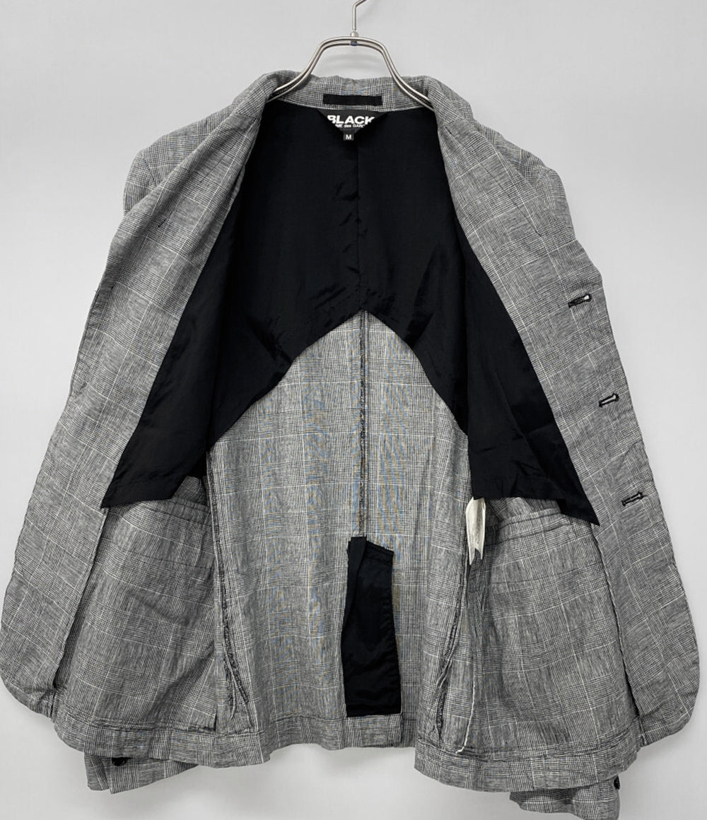 BLACK COMME des GARCONS テーラードジャケット グレンチェック 1Q-J020 メンズ SIZE M ブラックコムデギャルソン