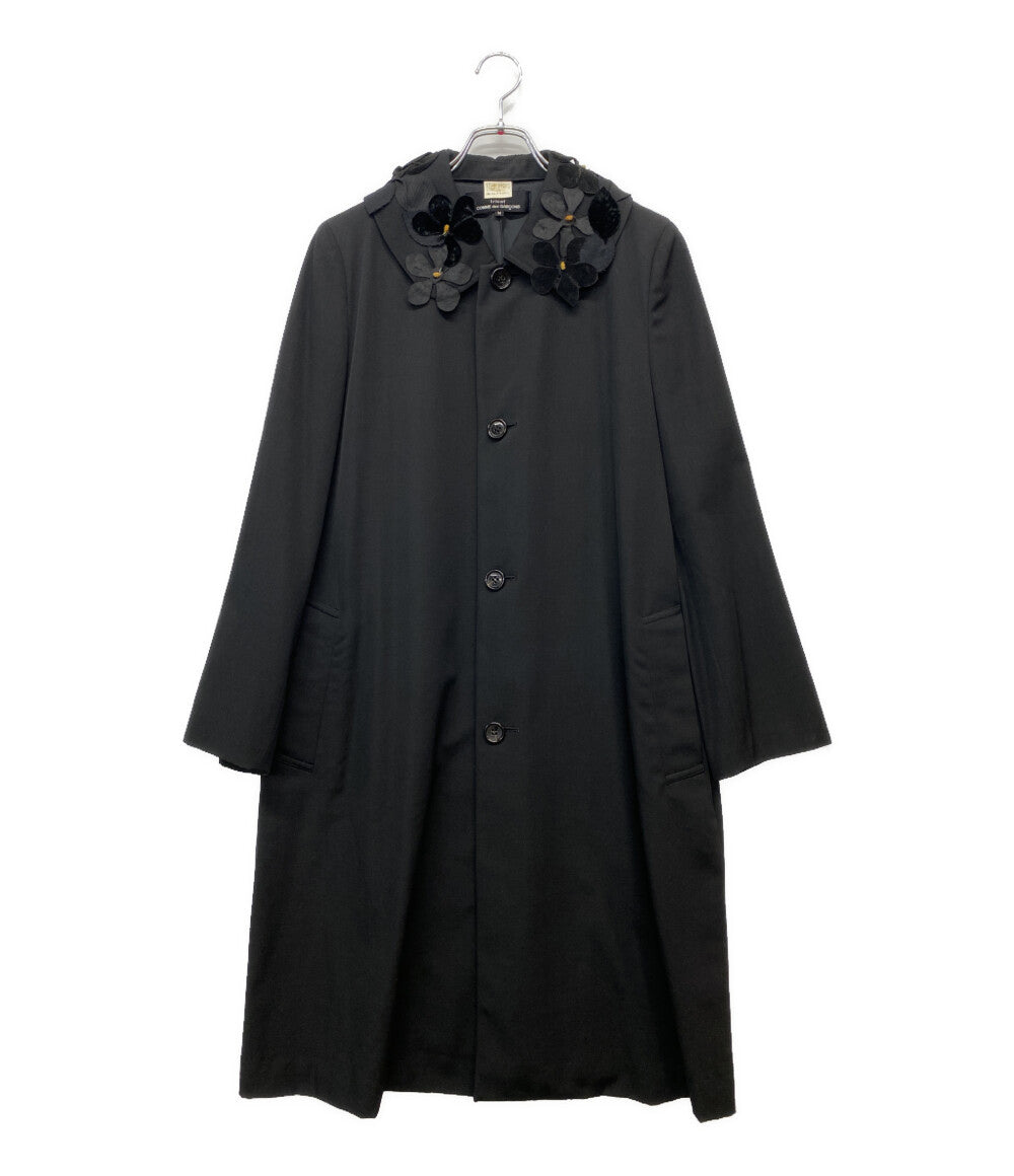 TRICOT COMME des GARCONS ステンカラーコート フラワーモチーフカラー TC-05005M レディース SIZE M トリココムデギャルソン
