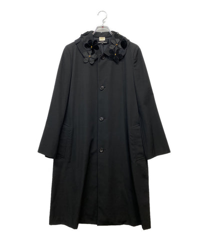 TRICOT COMME des GARCONS ステンカラーコート フラワーモチーフカラー TC-05005M レディース SIZE M トリココムデギャルソン