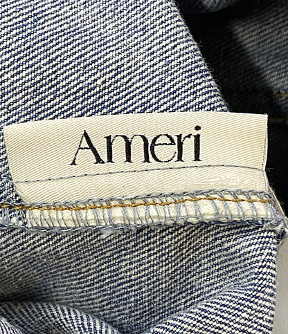 美品 AMERI アメリ ノースリーブワンピース 花柄 デニム 0125105911220 レディース SIZE S