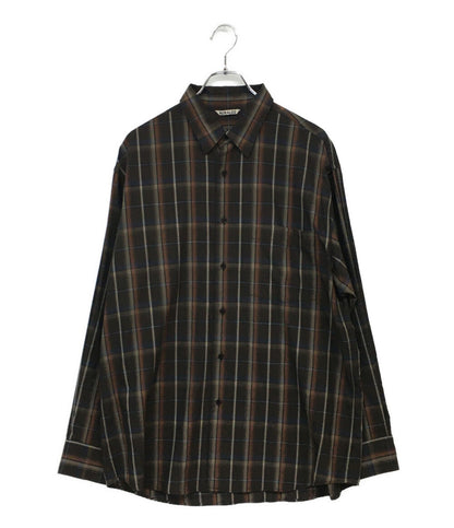 美品 AURALEE 長袖シャツ チェック ブラウン系 24SS A24SS01LC メンズ SIZE 4 オーラリー