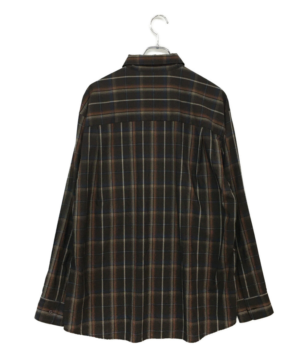 美品 AURALEE 長袖シャツ チェック ブラウン系 24SS A24SS01LC メンズ SIZE 4 オーラリー