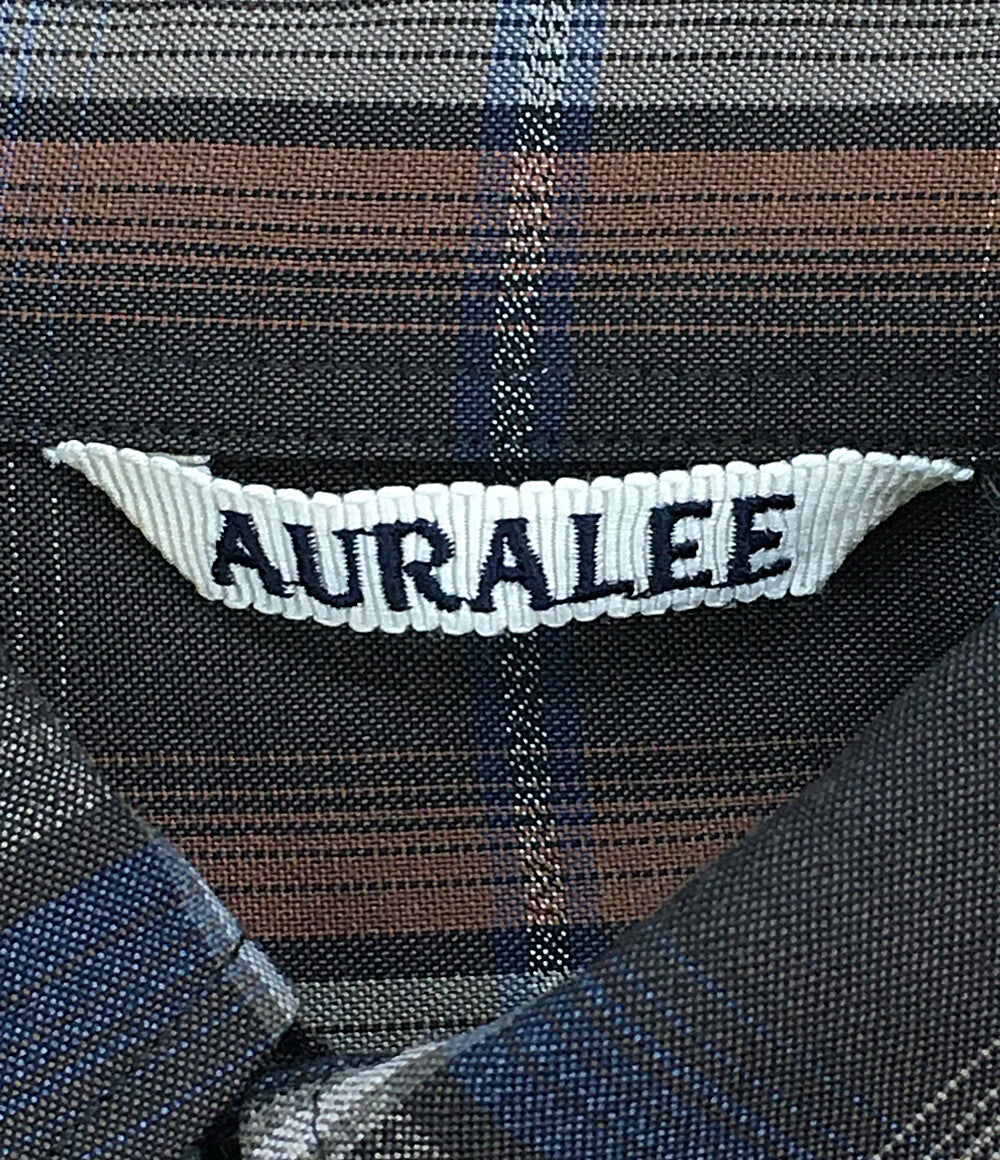 美品 AURALEE 長袖シャツ チェック ブラウン系 24SS A24SS01LC メンズ SIZE 4 オーラリー
