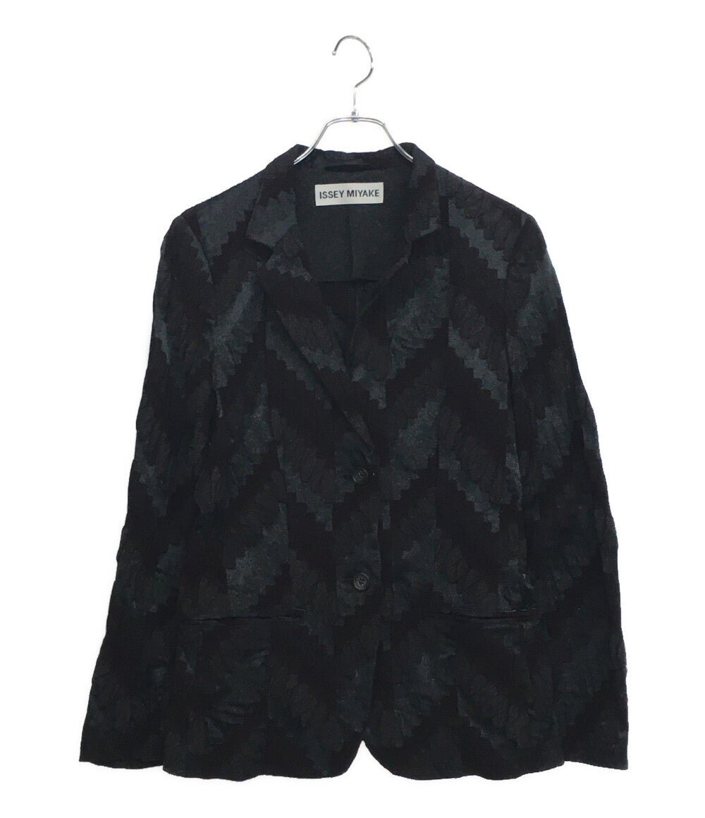 ISSEY MIYAKE テーラードジャケット ダークレッド IM03FD508 レディース SIZE 2 イッセイミヤケ