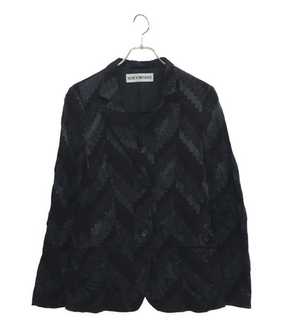 ISSEY MIYAKE テーラードジャケット ダークレッド IM03FD508 レディース SIZE 2 イッセイミヤケ