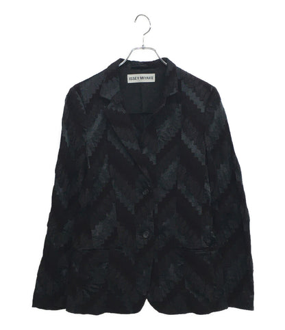 ISSEY MIYAKE テーラードジャケット ダークレッド IM03FD508 レディース SIZE 2 イッセイミヤケ