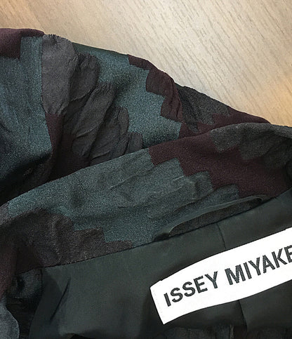ISSEY MIYAKE テーラードジャケット ダークレッド IM03FD508 レディース SIZE 2 イッセイミヤケ