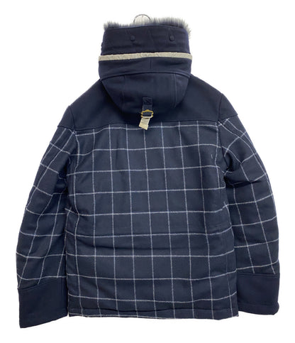 A(LeFRUDE)E アレフルード ダウンジャケット ウール ネイビー チェック メンズ SIZE M