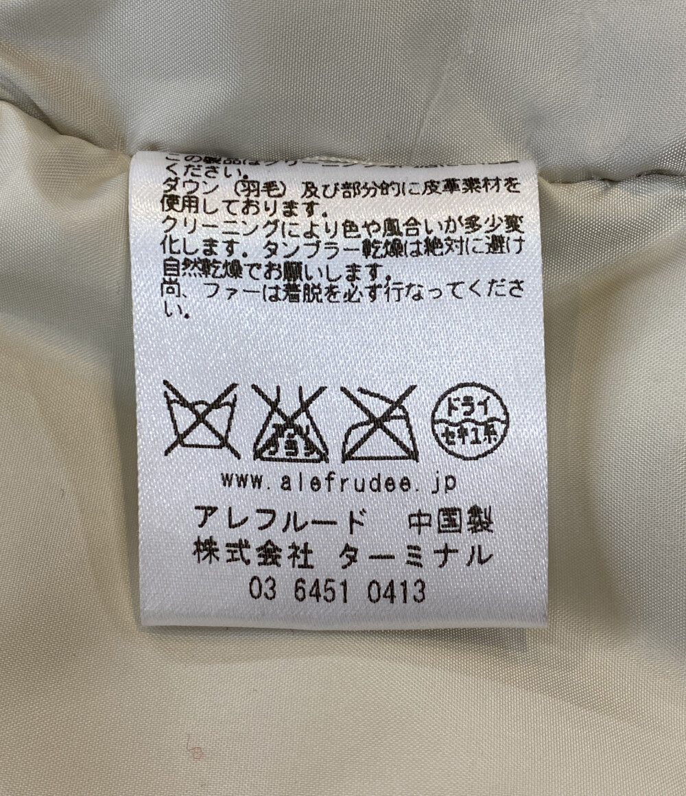 A(LeFRUDE)E アレフルード ダウンジャケット ウール ネイビー チェック メンズ SIZE M