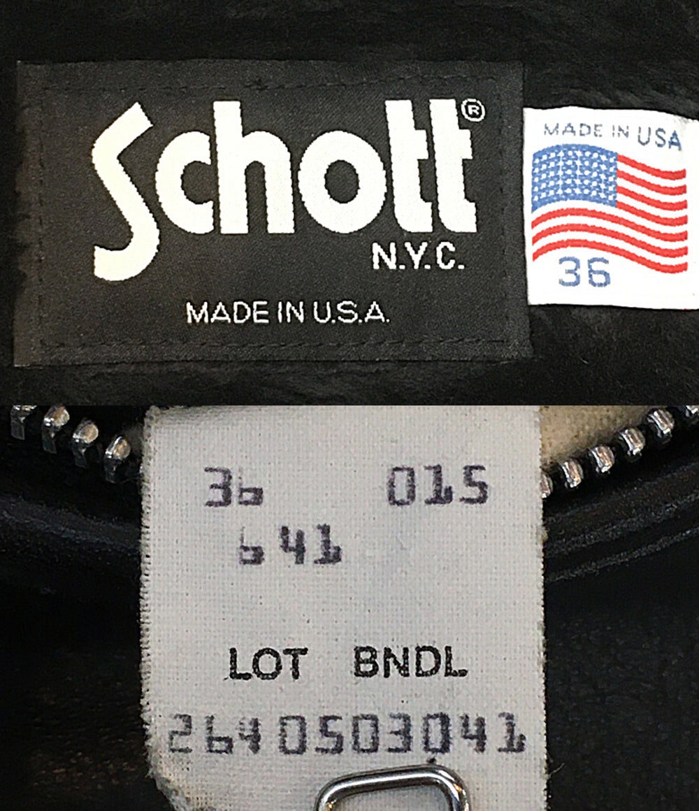SCHOTT ライダースジャケット ブラック メンズ SIZE 36 ショット