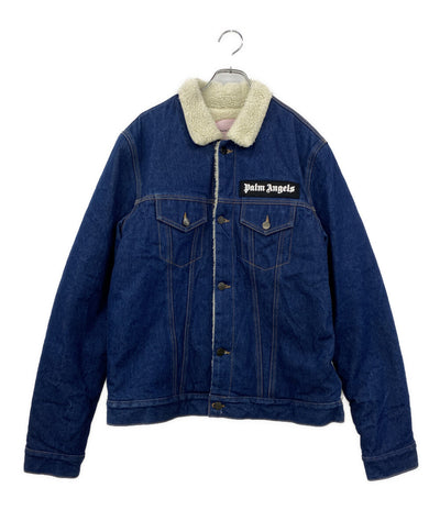 PALM ANGELS デニムジャケット ボア スカルプリント メンズ SIZE M パームエンジェルス
