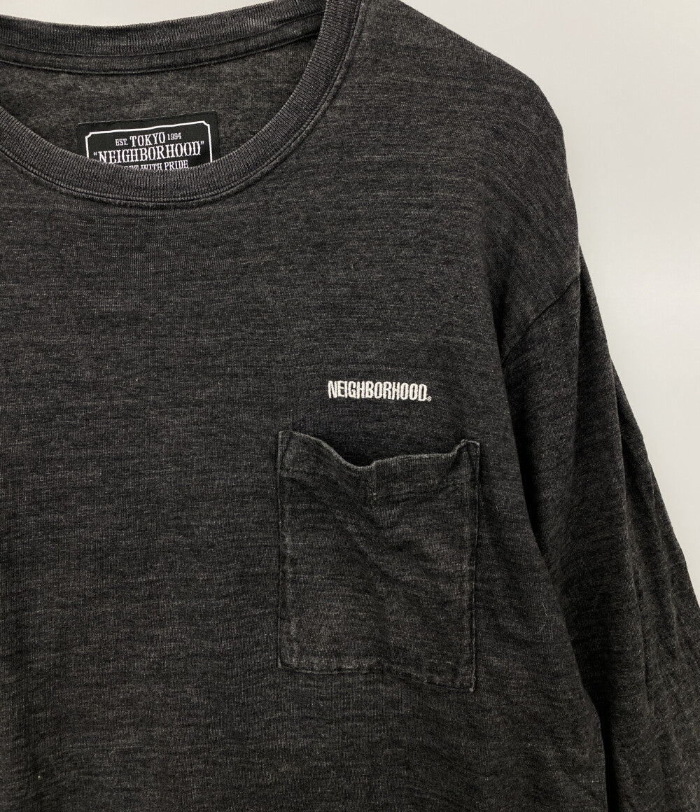 NEIGHBORHOOD 長袖Ｔシャツ ポケ付 胸ロゴ刺繍 201UWNH-CSM01S メンズ SIZE S ネイバーフッド