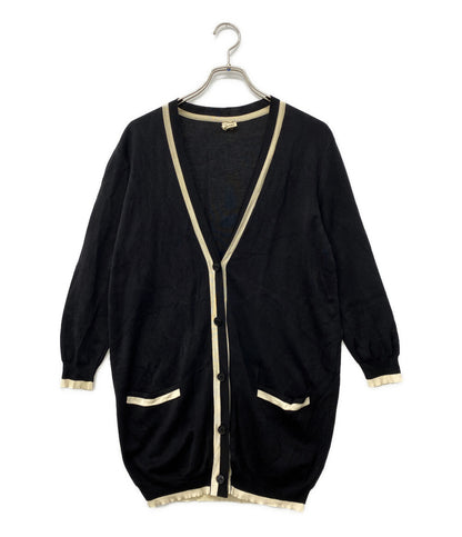 HERMES カーディガン ブラック シルク カシミヤ レディース SIZE 44 エルメス