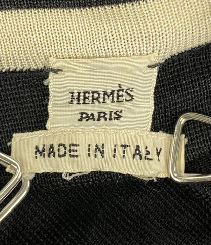 HERMES カーディガン ブラック シルク カシミヤ レディース SIZE 44 エルメス