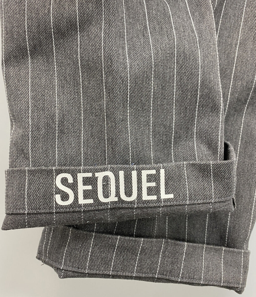 SEQUEL シークエル パンツ TYPE-F グレー ストライプ メンズ SIZE M