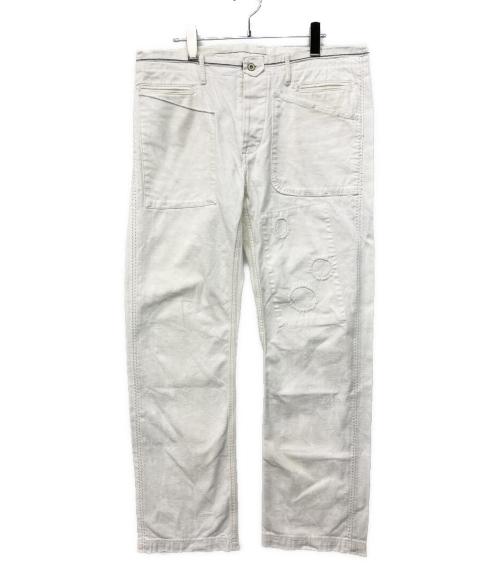 POLO RALPH LAUREN パンツ MARINE PANT ダメージ加工 WHITE シンチバック メンズ SIZE 34/32 ポロ・ラルフローレン