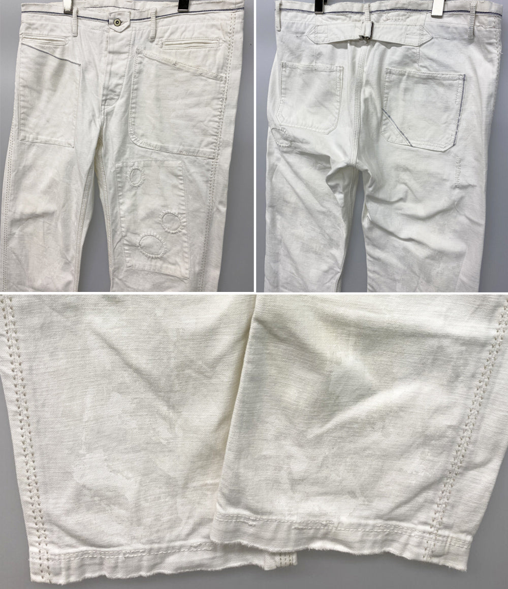 POLO RALPH LAUREN パンツ MARINE PANT ダメージ加工 WHITE シンチバック メンズ SIZE 34/32 ポロ・ラルフローレン