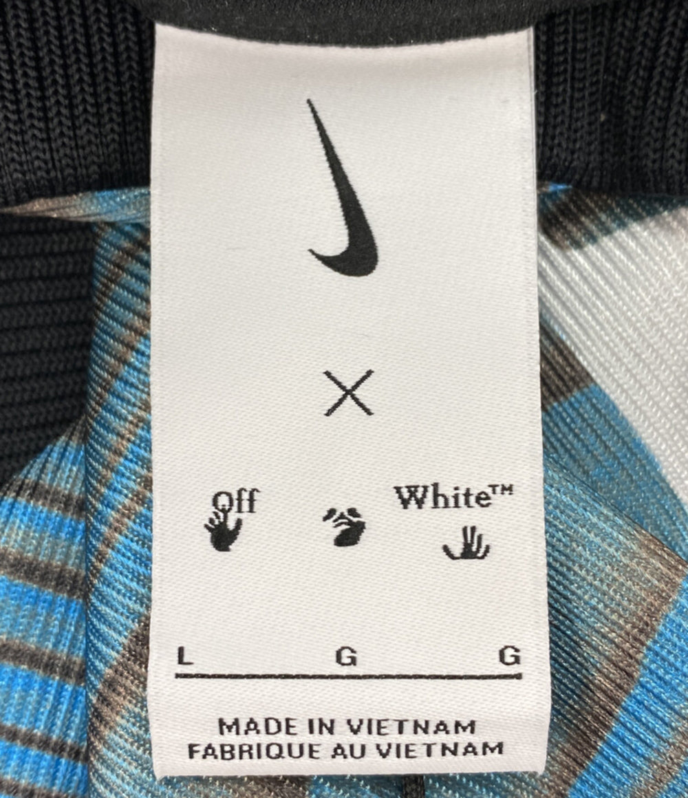美品 NIKE×Off White オフホワイト 長袖Ｔシャツ DN1701-411 ブルー系 メンズ SIZE L ナイキ