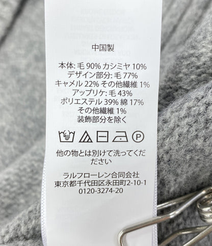 美品 POLO RALPH LAUREN 長袖ニット RELAX FIT POLO BEAR SWEATER GREY 26FW メンズ SIZE L ポロ・ラルフローレン