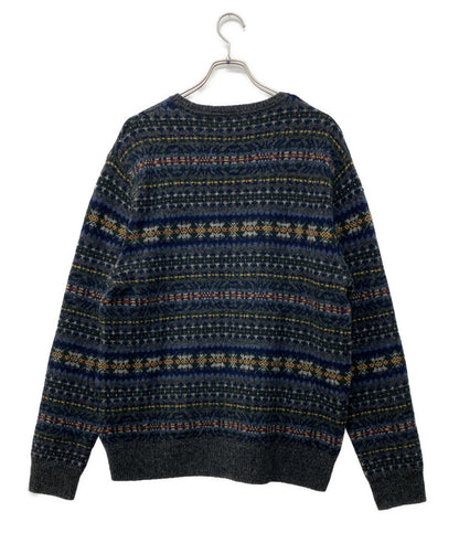 美品 POLO RALPH LAUREN 長袖ニット FAIR ISLE WOOL JUMPER NAVY メンズ SIZE L ポロ・ラルフローレン