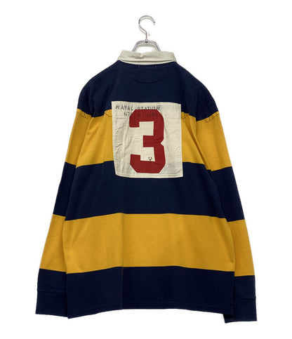 POLO RALPH LAUREN 長袖シャツ ラガー RL NAVAL CLOTHING FACTORY ボーダー メンズ SIZE L ポロ・ラルフローレン