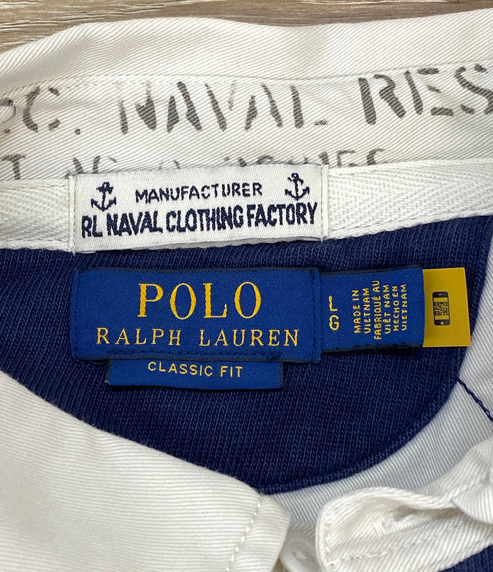 POLO RALPH LAUREN 長袖シャツ ラガー RL NAVAL CLOTHING FACTORY ボーダー メンズ SIZE L ポロ・ラルフローレン