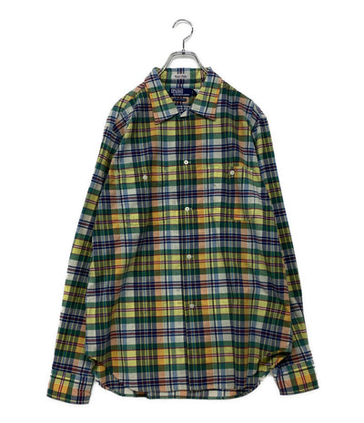 美品 POLO RALPH LAUREN 長袖シャツ インドマドラス クラシック フィット チェック ワークシャツ メンズ SIZE L ポロ・ラルフローレン