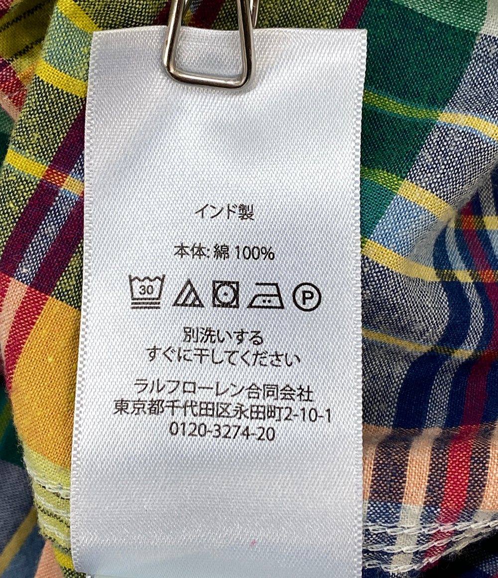 美品 POLO RALPH LAUREN 長袖シャツ インドマドラス クラシック フィット チェック ワークシャツ メンズ SIZE L ポロ・ラルフローレン