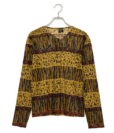 美品 ジャンポールゴルチエファム ブラウス 90s プリーツ ブラウン 柄 210-5.PO.WO レディース SIZE 40 JEAN PAUL GAULTIER FEMME