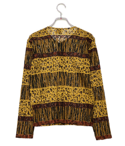 美品 ジャンポールゴルチエファム ブラウス 90s プリーツ ブラウン 柄 210-5.PO.WO レディース SIZE 40 JEAN PAUL GAULTIER FEMME