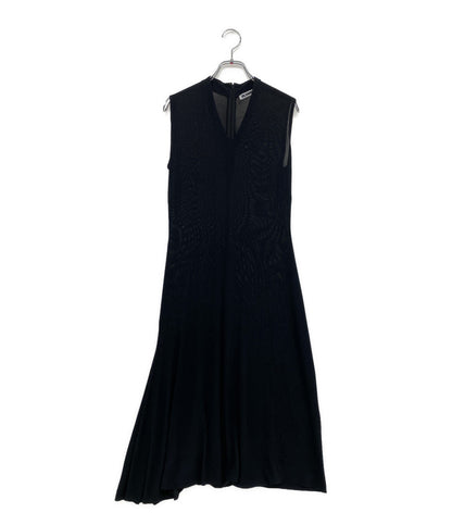 ジルサンダー ノースリーブワンピース アシンメトリー ブラック レディース SIZE - JIL SANDER