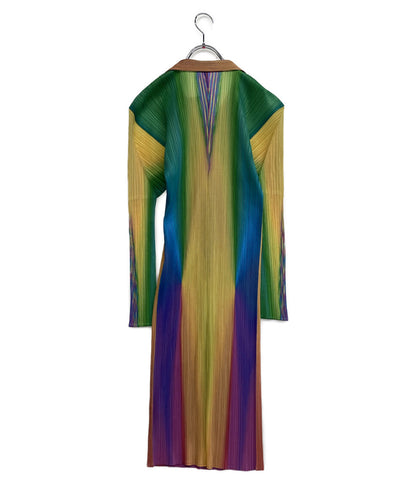 美品 PLEATS PLEASE レインボーグラデーションボタンワンピース 97AW PP79-JH825 レディース SIZE 3 プリーツプリーズ